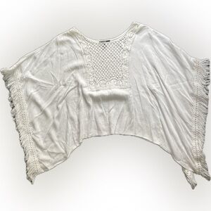 Forever 21 Cream Fringe Blouse